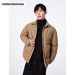 Meters bonwe 美特斯邦威 棉服男冬季新款方格衬衫式小众时尚高级感上衣