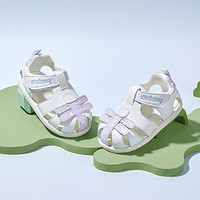 Mutong 牧童 2024夏季软底宝宝学步鞋男童小蜻蜓包头凉鞋轻便透气步前鞋女