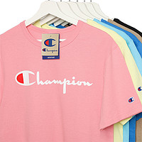 Champion 冠锦牌食品 冠军t恤男高端life线草写LOGO印花刺绣小标短袖男女潮美版