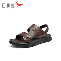 红蜻蜓 凉拖鞋男2024夏季传统沙滩鞋时尚中老年 WTT24115棕色39