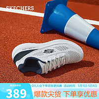 SKECHERS 斯凯奇 2024春季男子复古跑步鞋高回弹透气运动鞋轻质跑鞋232776  浅灰色/海军蓝色/LGNV 41