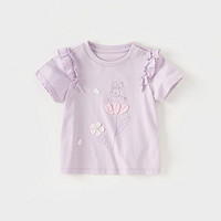 戴维贝拉 商场同款女童纯棉T恤2024新款夏装儿童卡通上衣宝宝短袖童装