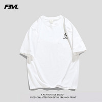 F3ML潮牌短袖t恤男士女夏季圆领宽松休闲运动半袖打底衫MLP1白色XL