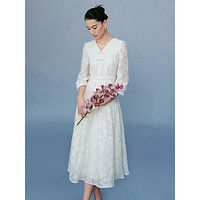 国风新中式连衣裙女2024夏季设计感独特气质白色裙子