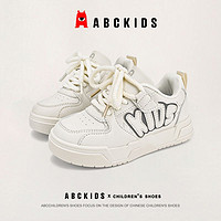 百亿补贴：ABCKIDS 童鞋2024春新款女童小白鞋百搭板鞋男童中大童儿童运动鞋
