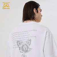 卡宾男装像素风卡通印花T恤24夏宽松短袖H3242132114 漂白色02 56