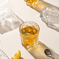 舍里 日式威士忌杯子家用小众设计啤酒杯磨砂家用玻璃杯水杯复古洋酒杯 矮款260ML 如图