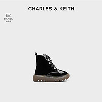 百亿补贴：CHARLES & KEITH CHARLES&KEITH童鞋漆皮系带厚底马丁靴CK9-91850003