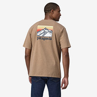 巴塔哥尼亚 男士户外休闲 Line Logo Ridge混纺T恤 巴塔哥尼亚38511 GRBN布朗色