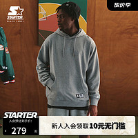 STARTER 潮牌美式复古宽松运动休闲连帽套头卫衣外套感 新浅灰色 XL