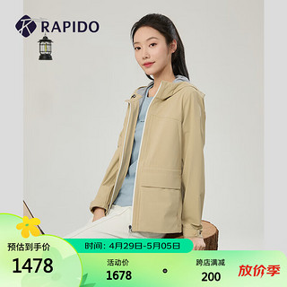 Rapido 雳霹道 2024年春夏女士O系列基础夹克户外运动外套CP4139O40 米色 155/80A