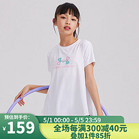 安德玛（Under Armour）童装2024女童T恤短袖夏季速干透气运动圆领上衣 白色 150cm