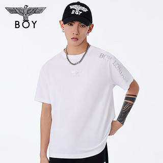 BOY LONDON春夏24男女同款T恤肌理印花立体印花烫钻短袖N01031 白色 M