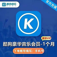 KUGOU 酷狗音乐 豪华vip会员月卡 1个月