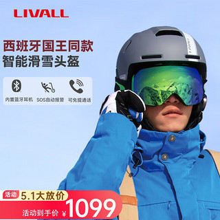 LIVALL 智能滑雪头盔单双板护具保暖防寒滑雪运动装备男女亚洲版RS1黑色