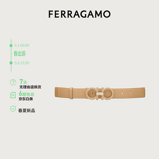 菲拉格慕（Ferragamo）女士骨色/米色可调式Gancini皮带 0750831_C  _ 90 90（2尺5-2尺6）