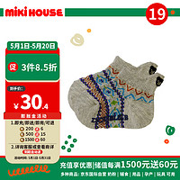 MIKI HOUSE MIKIHOUSE儿童袜子印花袜子短袜四季通用防滑袜 灰色19码