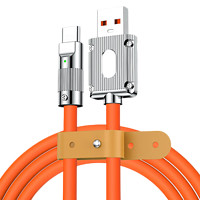 季烁 锌合金机客线加粗手机充电线数据线 橙色 USB to 苹果