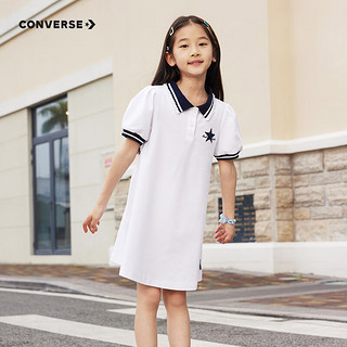 CONVERSE 匡威 儿童装连衣裙2024夏季女童中大童公主裙子CNVG-DR-G012 纯白色 110/52