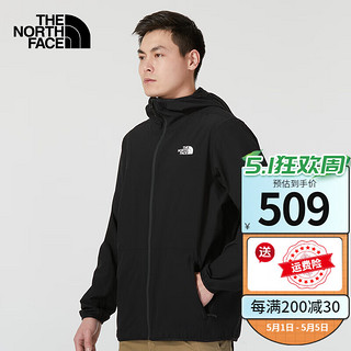 北面 TheNorthFace北面外套男连帽官方旗舰2022春夏季新款户外运动休闲经典撞色防风夹克 N3N/米白色 L N3N/米白色 S