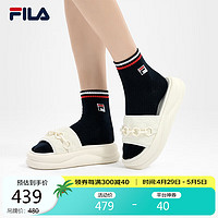 FILA 斐乐 官方女鞋SPONGE复古拖鞋2024夏时尚休闲海豚鞋