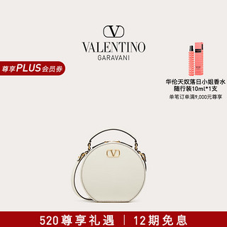 华伦天奴VALENTINO女士VLOGO SIGNATURE迷你小牛皮手袋 象牙白色 均码