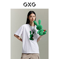 GXG 男装 商场同款柏拉兔联名短袖T恤 23年夏季 白色 175/L