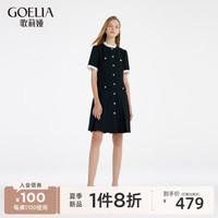 歌莉娅 GLORIA 夏季 小香风连衣裙 1C4R4K5S0 00B黑色 M