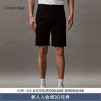 Calvin Klein Jeans24春夏男士简约布标休闲通勤直筒西裤短裤J325910 BEH-太空黑 31