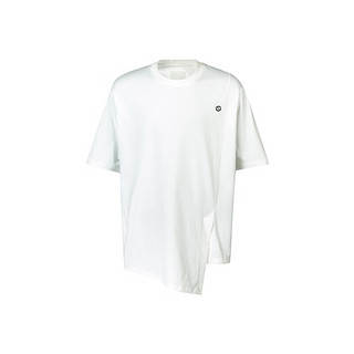 古由卡（GUUKA）TECH机能简约休闲短袖T恤男夏潮 耐磨舒适分割开衩上衣宽松 白色F7908 S
