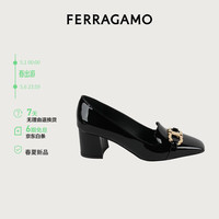 菲拉格慕(Ferragamo)女士黑色Gancini扣饰高跟鞋 0769257_1D _ 55/36