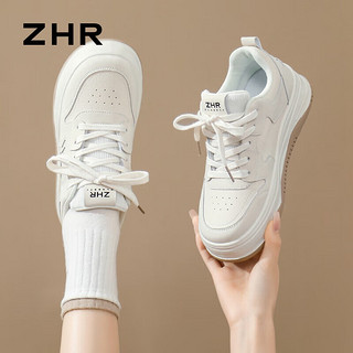 ZHR 休闲板鞋女经典百搭小白鞋子女软底舒适运动跑步女鞋 JL02米色 38