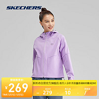 SKECHERS 斯凯奇 防泼水软壳冬季男女同舒适加绒外套户外上衣 微风紫/010Y(女) M