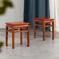 宋韵红木家具缅甸花梨（学名：大果紫檀）纯实木小方凳新中式换鞋凳客厅小矮凳茶几凳 45方凳 长36*宽28*高45