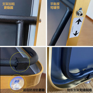 娜兰斯 穿衣镜全身镜落地镜铝合金家用壁挂试衣卧室镜子贴墙现代大镜子 土豪金80*180（壁挂支架两用）