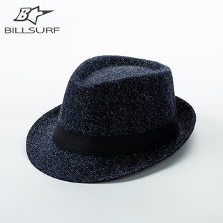 BILLSURF 英伦爵士礼帽男户外休闲百搭夏天透气绅士小礼帽女复古帽子演出帽男士爵士礼帽 藏青 成人均码