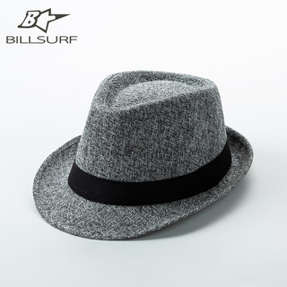 BILLSURF 英伦爵士礼帽男户外休闲百搭夏天透气绅士小礼帽女复古帽子演出帽男士爵士礼帽 藏青 成人均码
