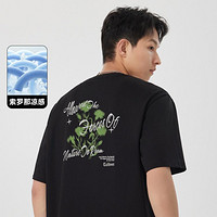 Cabbeen 卡宾 T恤男夏款创意字母印花宽松短袖青少年休闲潮流