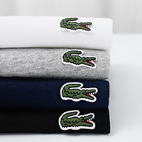 LACOSTE 拉科斯特 法国鳄鱼男士匹马棉针织圆领T恤简约休闲刺绣logo短袖集货