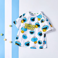 SESAME STREET童装女童短袖t恤夏装衣服女大童半袖上衣儿童夏季t恤 ZT23201蓝色 140cm