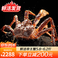 【活鲜】尝鲜生 鲜活帝王蟹俄罗斯大螃蟹年货海鲜礼盒 鲜活帝王蟹5.8-6.2斤