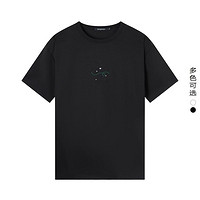 gxgjeans 2024年春季刺绣圆领青少年短袖男t恤学生