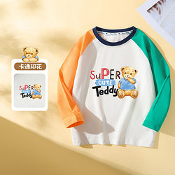 Classic Teddy 精典泰迪 24年春款儿童长袖T恤卡通印花T恤