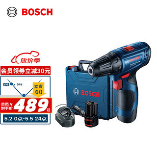 BOSCH 博世 GSR120-LI 锂电充电钻+家用附件套装 双电版