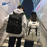 WARRIOR 回力 短途旅行背包女2023大容量双肩包男生行李包大学生高中生书包 黑色