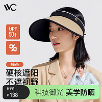 VVC 成毅推荐防晒遮阳帽空顶帽遮脸防紫外线遮阳女帽子成人款-撞茶