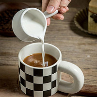 ins泼墨陶瓷马克杯水杯牛奶杯燕麦杯咖啡杯