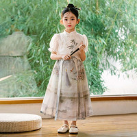 波亚米特 女童马面裙套装2024夏季儿童新中式两件套中大童国风汉服裙子