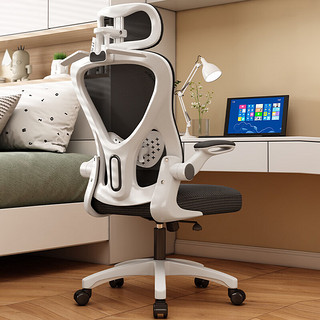 亿诚 人体工学椅 腰部支撑可调节 4D头枕 3级气杆+逍遥托+加厚坐垫 黑白色