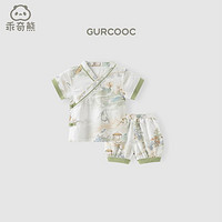 乖奇熊 龙年宝宝短袖短裤套装夏季薄款婴儿中式分体外服两件套